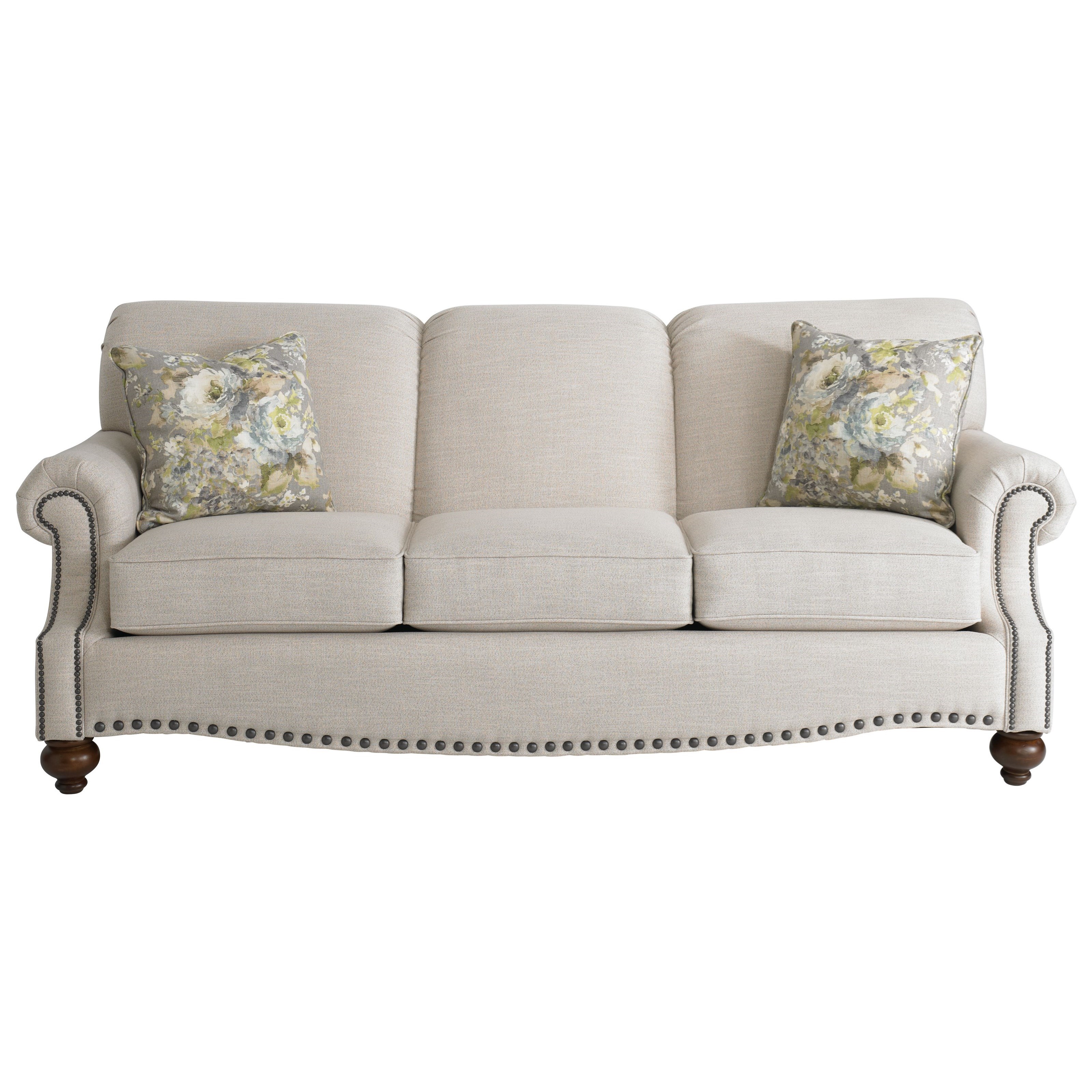 Bassett Hunt Club 2697 62 Traditional Sofa with Rolled Arms Esprit Decor Home Furnishings Uph Stationary Sofas